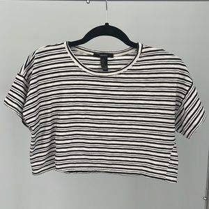 Forever 21 Black and White Cropped Tee